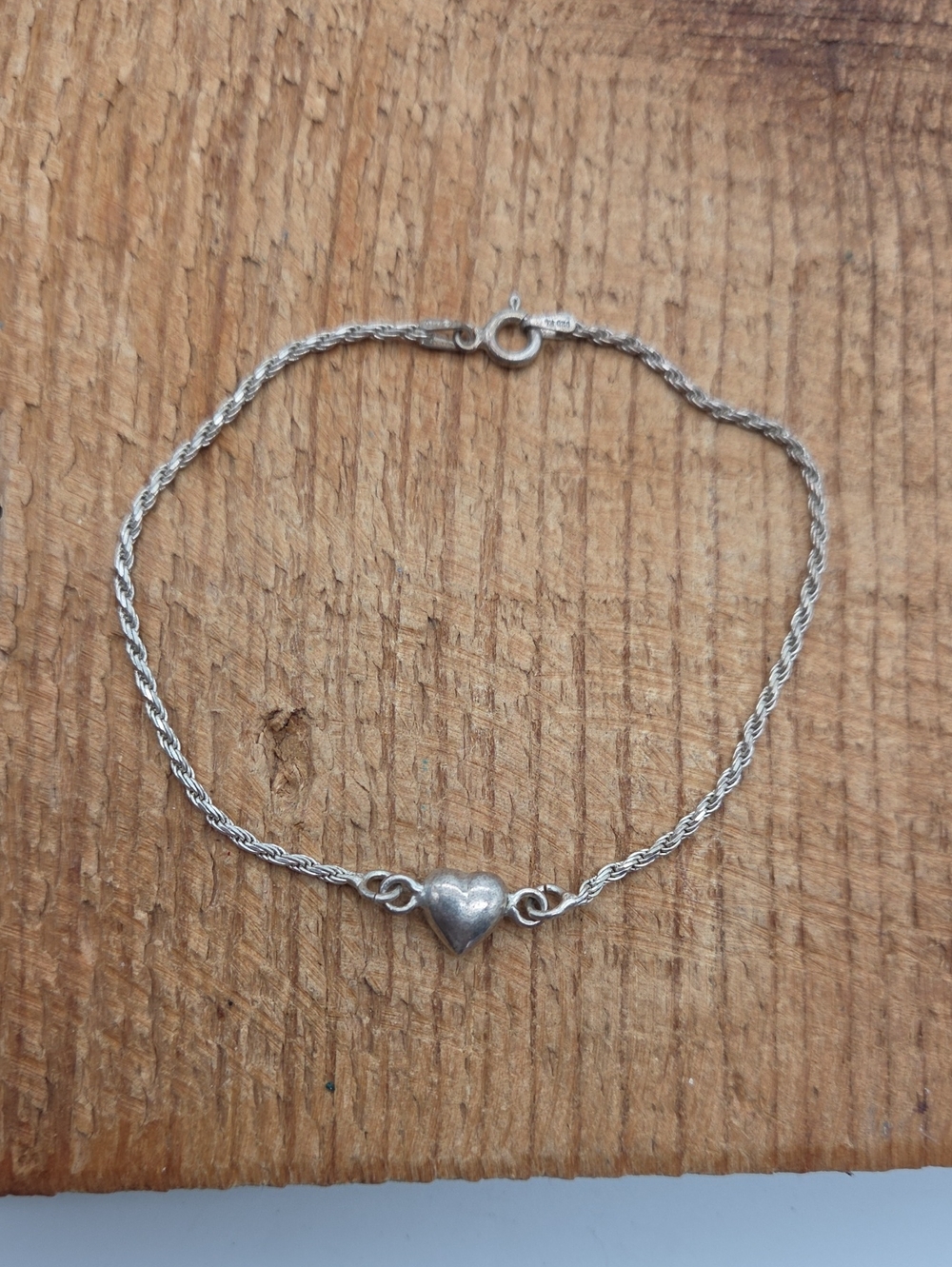 Sterling Silver Avon Vintage Heart Bracelet Chain